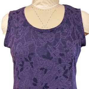Simply Vera Vera Wang | Floral Jacquard Tank Top in Purple Velvet S